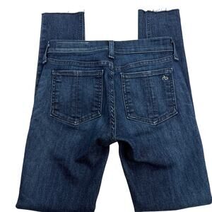 Rag & Bone Ankle Skinny Jeans Tonal River Dark Wash Stretch W1526K122TNR Size 24